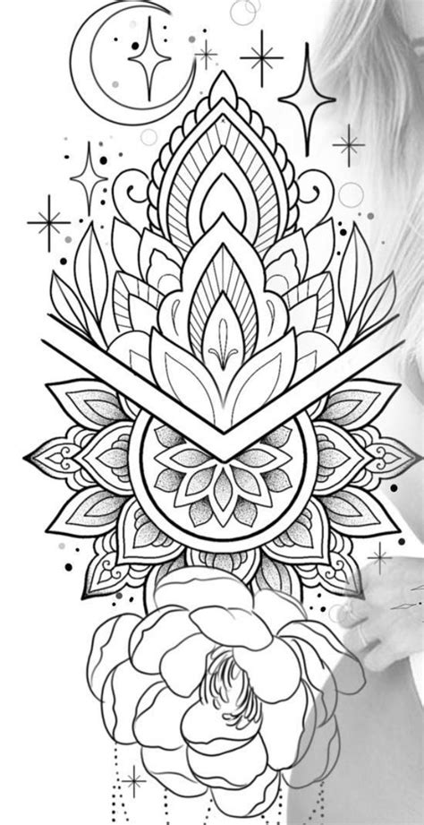 feminine mandala sleeve tattoo|mandala tattoos on hand outline.